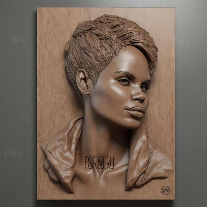 Halle Berry 4 stl model for CNC